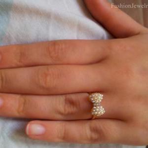 Pearl Bow Knot Ring