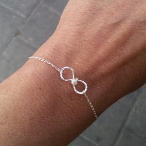 Infinity Pearl Bracelet Or Anklet, Friend Birthday..