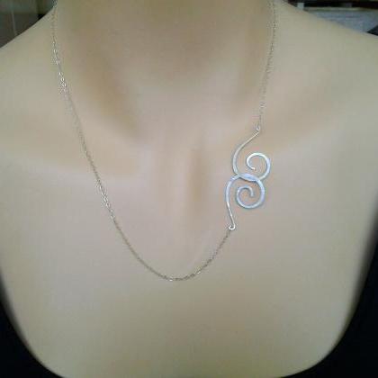 Double Spiral Lariat Necklace Gift For Wife Mom..