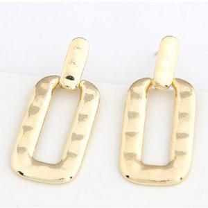 Golden Fashion Rectangle Earrings (..
