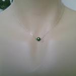 Green Freshwater Pearl Pendant Necklace - Single..