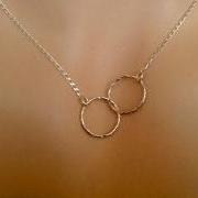 Best Friend necklace, gift, 2 Circle Choker, wedding party, pendant, Birthday Gift, Sister, Mother Daughter, bridesmaids gift, weddings