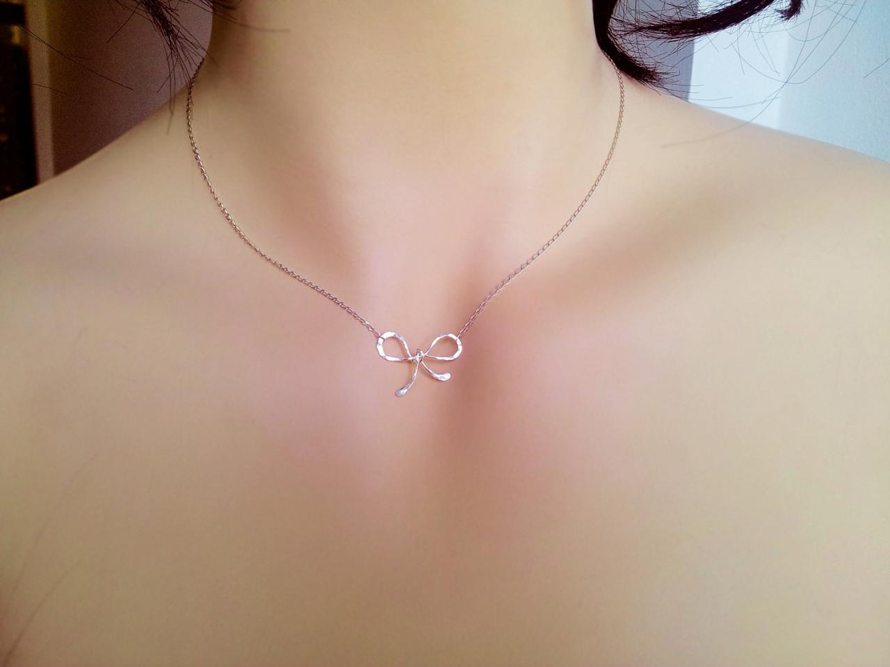 Love Knot Choker, Bow Necklace, Dainty Necklace, Birthday Gift, Bridesmaid Gifts, Sister, Mom Gift, Girl, Wife, Friend, Bow