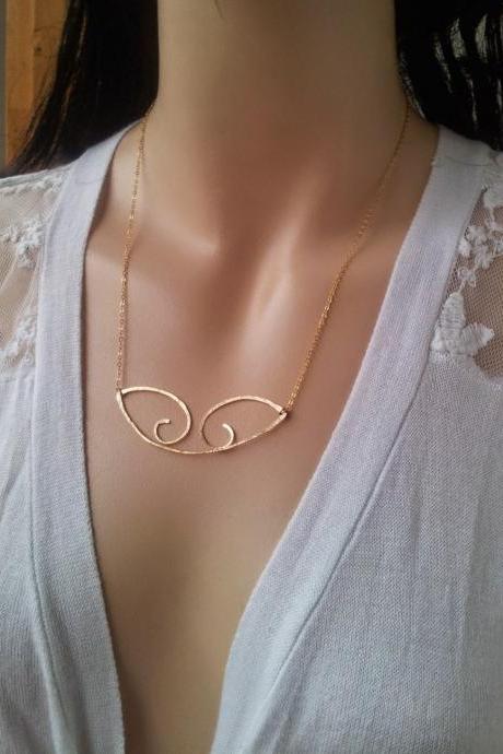 OOAK Wedding Bib necklace statement necklace Gift for Her 14K Gold filled necklace
