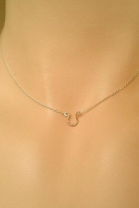 Tiny Horseshoe Necklace, Length Options Delicate Chain in 14k Gold Filled or Sterling Silver, Dainty Horseshoe