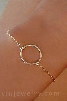 Eternity Love open circle Gold chain Bracelet, Friendship, Bangle, Endless love, charm, Birthday, best friend gift, Karma bracelet
